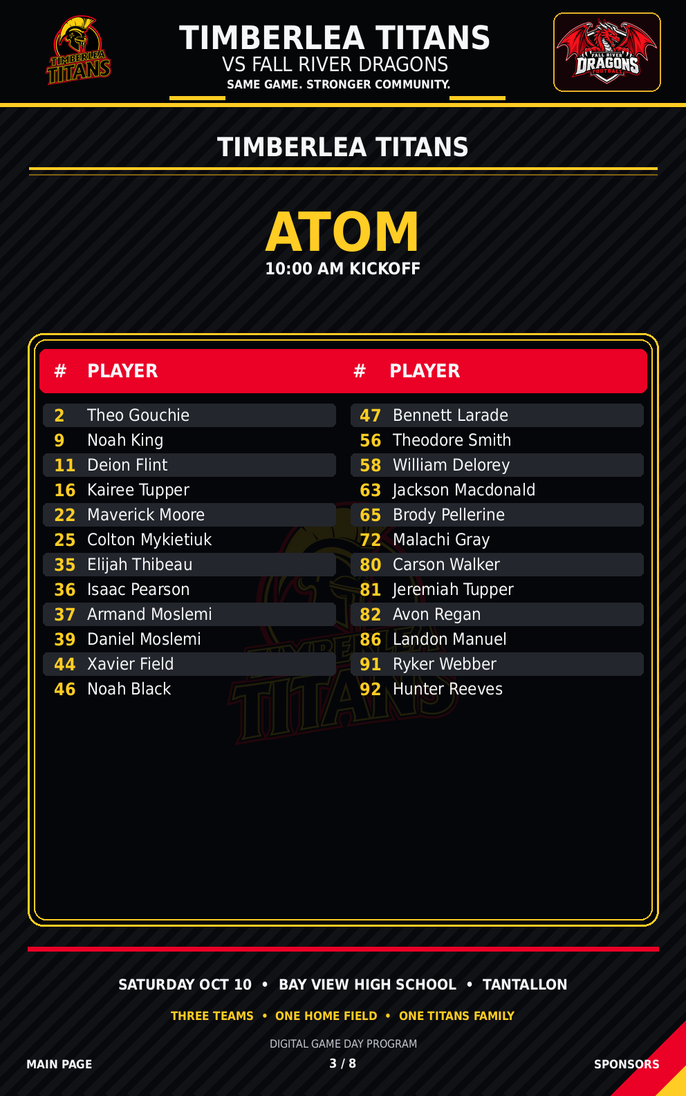 Page 3 of 8: Timberlea Titans - Atom