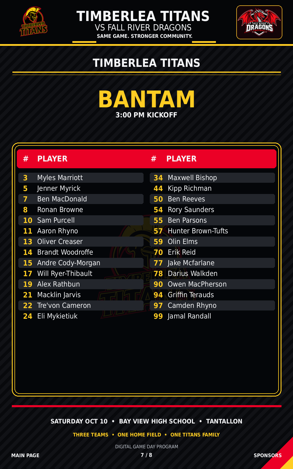 Page 7 of 8: Timberlea Titans - Bantam